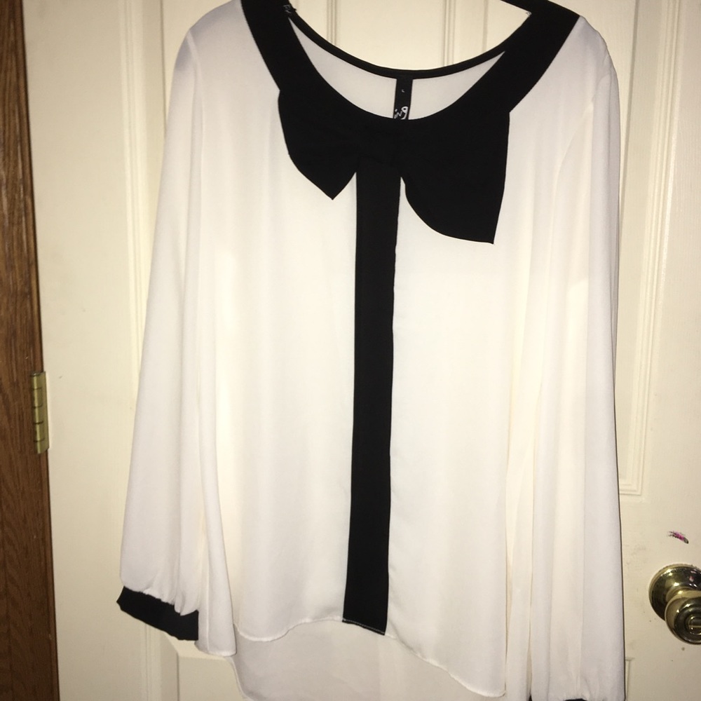 Sheer Black and White Long Sleeve